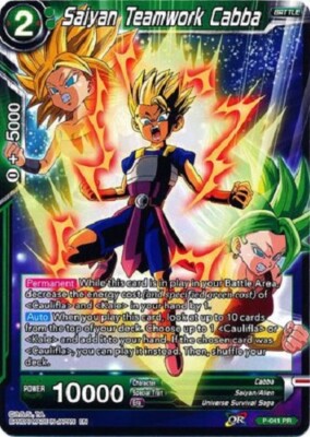 ドラゴンボールカード KOBA Dragon Ball Super Saiyan Teamwork Cabba - P-041 PR Alternate Art