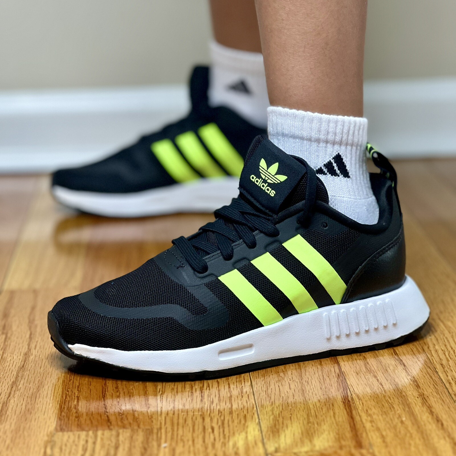 Adidas Original Multix Junior Kids Школьная обувь Черные кроссовки Athletic #779