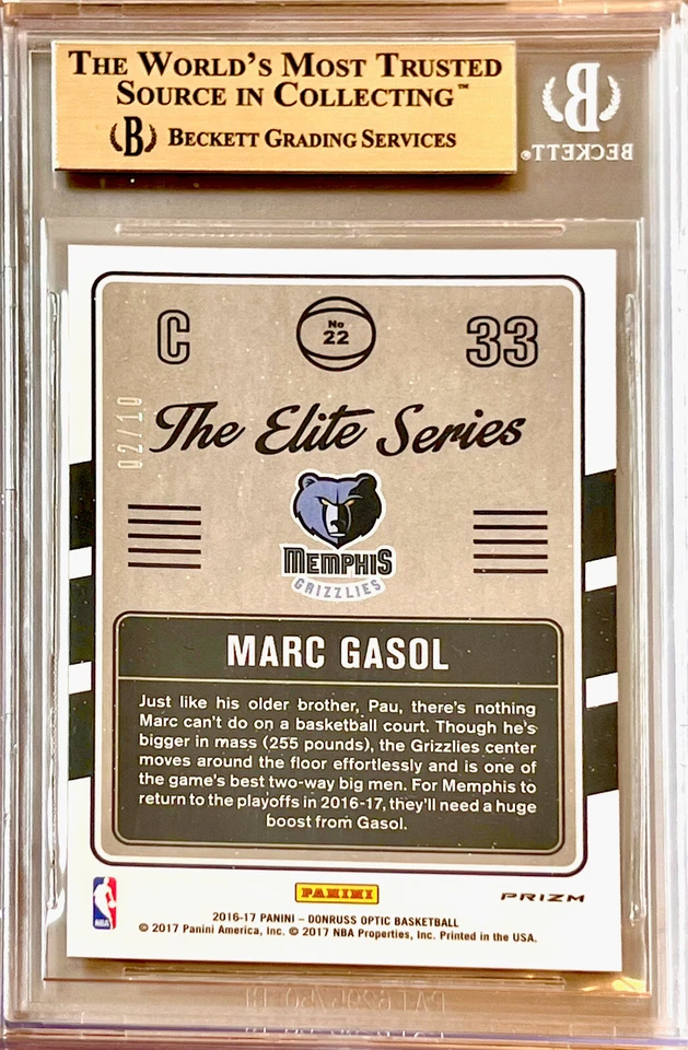 /10 POP 2 BGS 9.5 Marc Gasol 2016-17 Optic 第 1 年黄金 Prizm Elite 系列全息 — 第 4/4 张图片