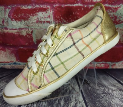 gold tennis shoes womens