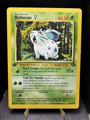 Pokemon TCG WOTC Jungle 1st Edition Nidoran 57/64 Common LP | eBay