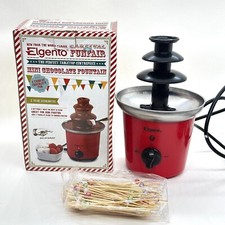 ELGENTO MINI CHOCOLATE FOUNTAIN RED CARNIVAL 3 TIER PARTY TABLETOP FUNFAIR BOXED