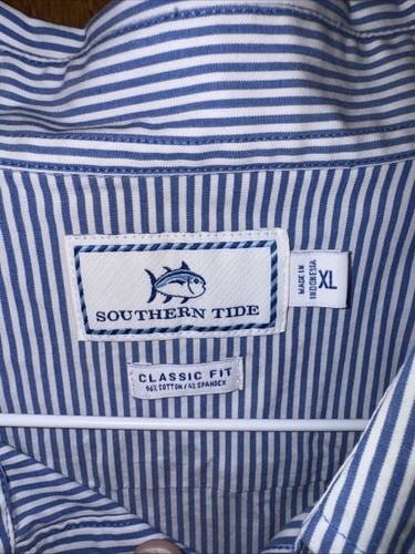 SOUTHERN TIDE Skipjack gestreiftes Button Down Hemd, blau weiß gestreift, Gr. XL neu mit Etikett! - Bild 4 von 11