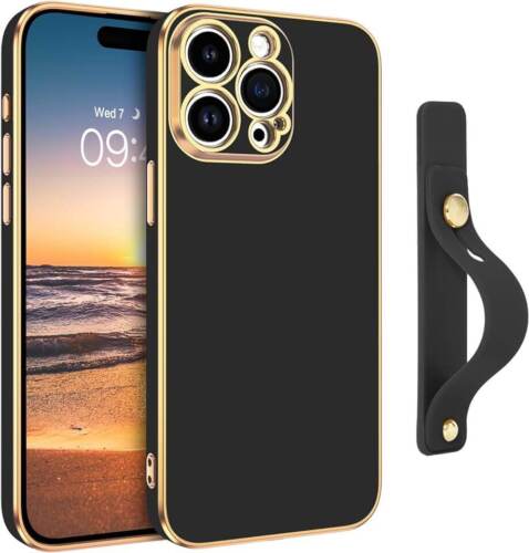 Guagua für iPhone 15 Pro Hülle 6,1 Zoll mit Handgelenkriemen Halter schmal weich Electro - Bild 5 von 5