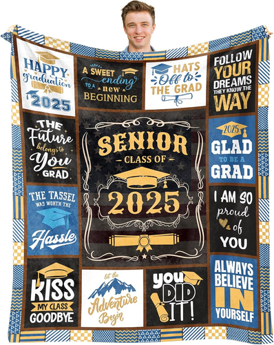 2025 Graduation Gifts Throw Blanket 60" X 50", Graduation Gifts for Him, High Sc - Picture 11 of 12