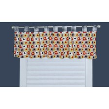 TREND LAB "ELEPHANT PARADE" WINDOW VALANCE, 56"x15", TAN. RED,YELLOW,NAVY, NIP