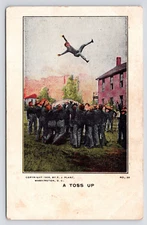 1905~Soldiers Messing Around~A TOSS UP~J.P. Plant~Pre-War Army Military Postcard