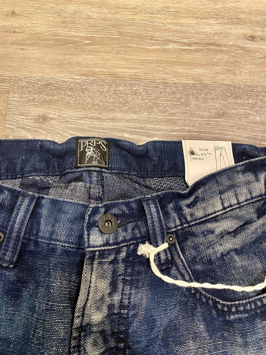 PRPS Indigo Distressed Button Fly Denim Jeans - Men's Size 32 | eBay