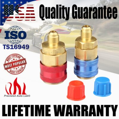 2x HVAC A/C Conversion Manifold Low High Quick Connector Adapter Coupler USWC US