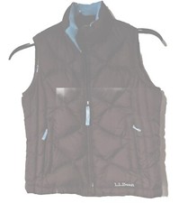 LL Bean Vest Kids Brown Teal Lined Sz 8 Goose Down Quilted Puffer Vest