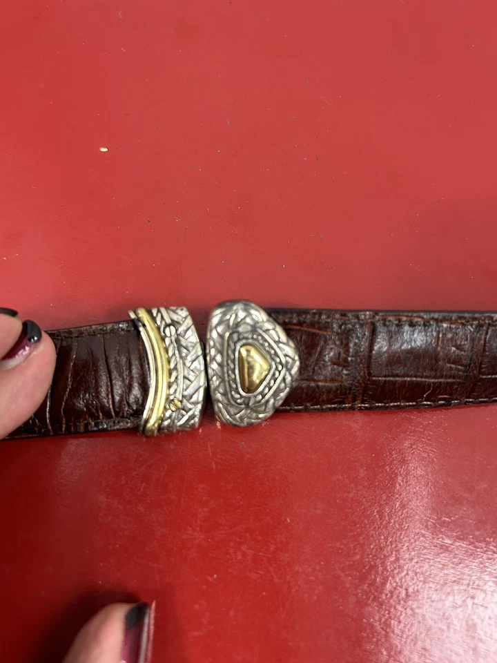 Cinto reversível Brighton Marcus dois tons preto e marrom tamanho P 28 40210 33,5" - Imagem 4 de 4