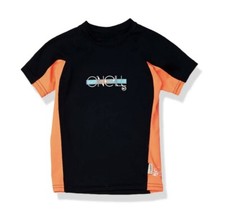 NWT O'Neill Kids Skins Short Sleeve Shirt CrewAbyss/Papaya/Abyss Big Kid Size 10