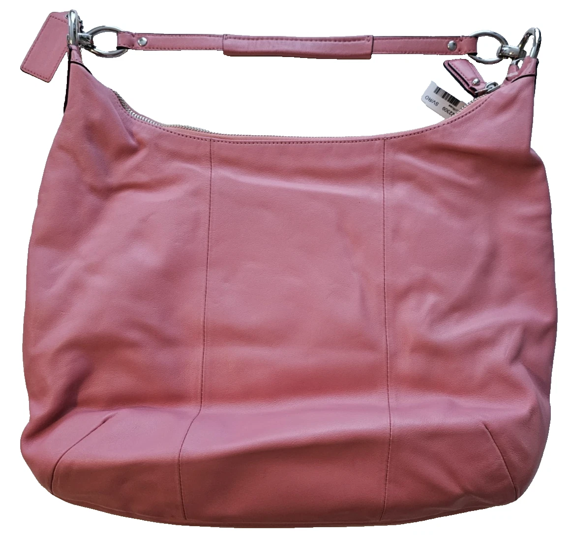 Borsa a mano Coach KRST grande in pelle rosa e argento nuova con etichette F22309