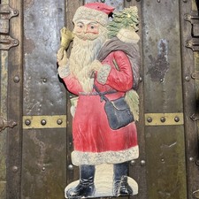 Santa Claus Father Christmas German Early 1900 Pressed Standup Cardboard Figure