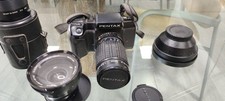 Pentax SF10 35mm SLR Film Camera with Pentax-A 35-80mm  Vivitar 75-200mm Lens