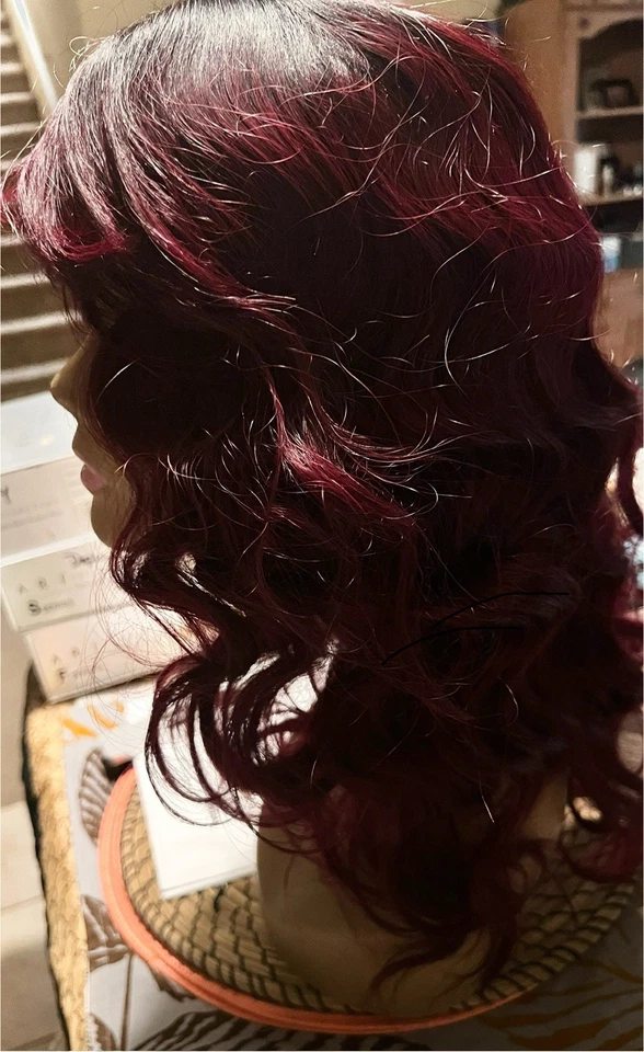 "Color de cabello humano 100 % virgen brasileño Remy: borgoña y negro onda corporal 20"" pulgadas" Foto 4 de 4