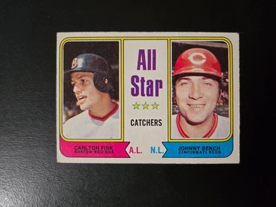 ALL STAR CATCHERS BENCH-FISK 1974 TOPPS BASEBALL #331 - Image 1 of 2