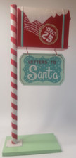 Santa's Mailbox on Post, 24 in, Red White, Metal   Letters To Santa  . Christmas