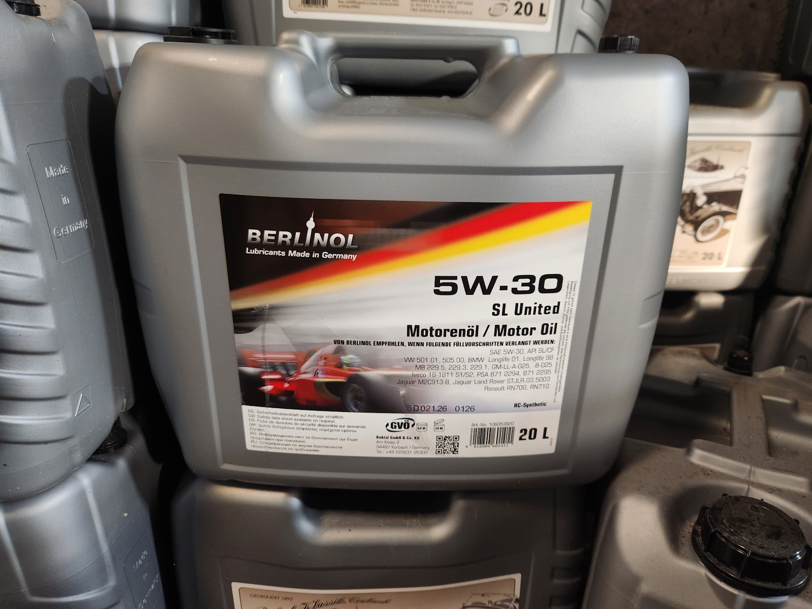 Huile 5W30 SL Berlinol 20L idéale pour la vidange complète et l'entretien de votre BMW E30