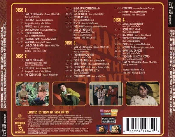 John Williams &V.A. – Land of the Giants (1968-1970) TV-Series Score 4CDs - Bild 3 von 3