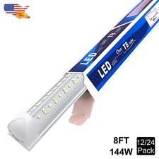 8Ft Led 144W 6500K Ceiling Tube Fixture 12/24 Pack Garage 8 Foot Led Shop Lights