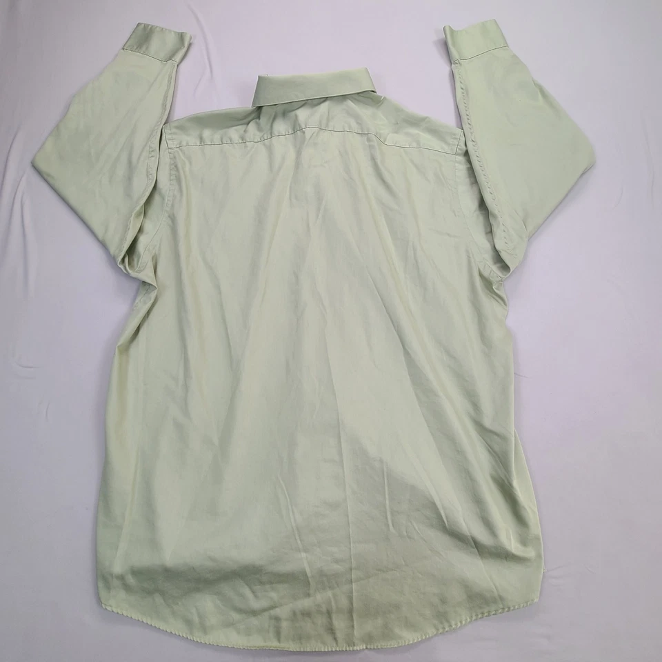 Arrow Shirt Mens Extra Extra Large Green Button Up Regular Fit Wrinkle Free - Image 2 of 4