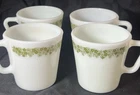Set Of 4 Vintage Pyrex Crazy Daisy Spring Blossom Coffee Cups  Mugs  1410