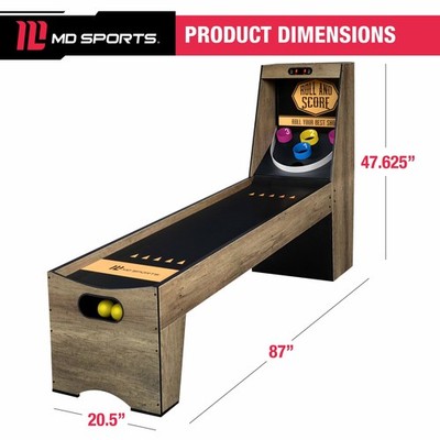 7.3 Ft. Roll Score 2-Player Arcade Game Electronic Scoring Ball Return System