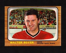1966-67 WALLY BOYER #55 EX Topps Chicago Blackhawks Star Vintage NHL Hockey Card