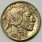 ** 1927 S ** BUFFALO NICKEL ** AU DETAIL ** FULL HORN ** HI GRADE **