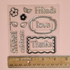 The Stamps Of Life FRIENDS - LOVE - THANKS Sentiment Stamp Set w/Storage Folio