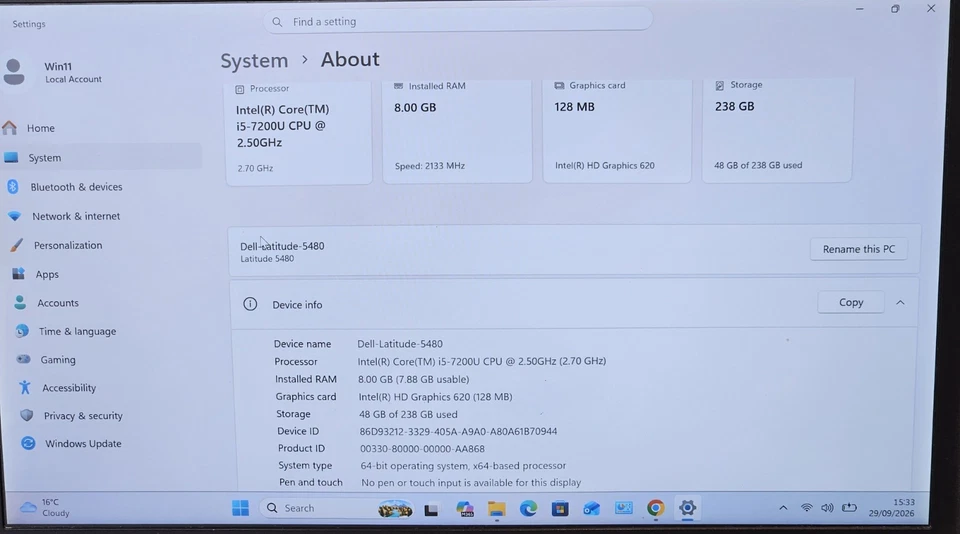 Dell Latitude 5480 · i5-7200U · 8GB · 256GB, photo 4 of 5