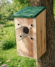 Bird Box with Predator protector Nest House for Small Wild Garden Birds blue tit