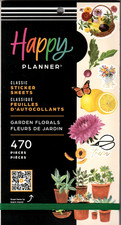 Happy Planner Garden Florals Sticker Book - 30 Pages - 470 Pieces - NEW