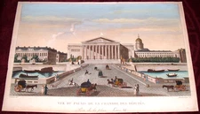 HENRI COURVOISIER-VOISIN - VUE DE PALAIS DE LA CHAMBRE DES DEPUTES ETCHING 19thC
