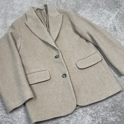 & Other Stories Stockholm Atelier Blazer Mujer 2 Beige Manteca Lana Abrigo Italia - Imagen 3 de 9