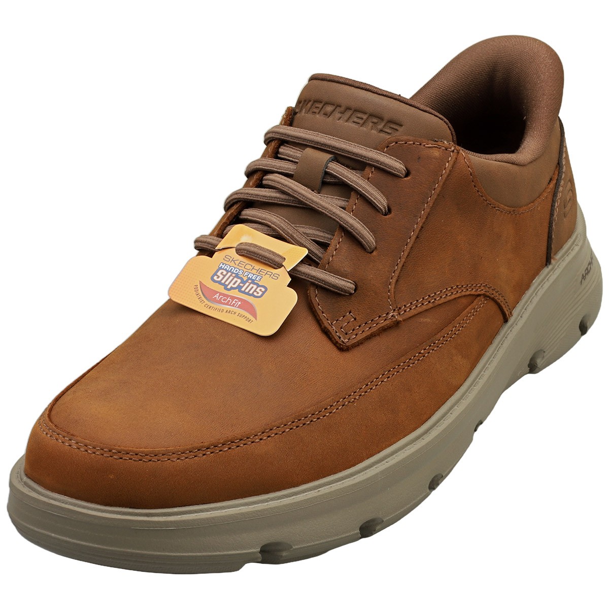 Skechers Garza Slip-Ins Arch Fit Casual Trainers Marrone Scuro Uomo - 45 EU