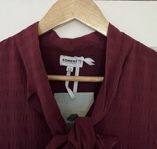 RRP £120 Somerset by Alice Temperley / Burgundy Tiered Midi Dress BNWT UK 12