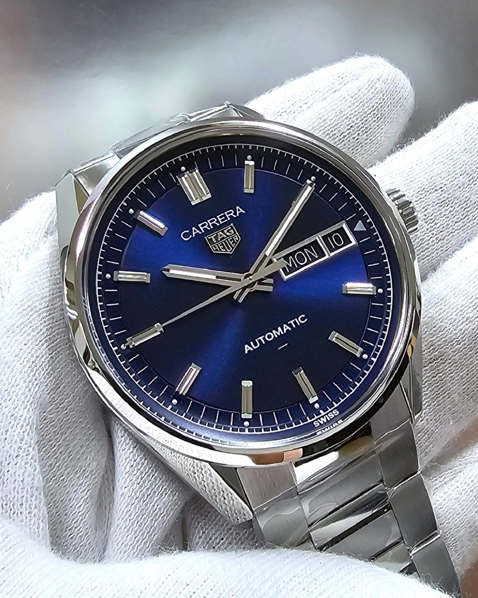 Tag Heuer Carrera Day-Date Auto 41mm Blue Dial SS Men's Watch