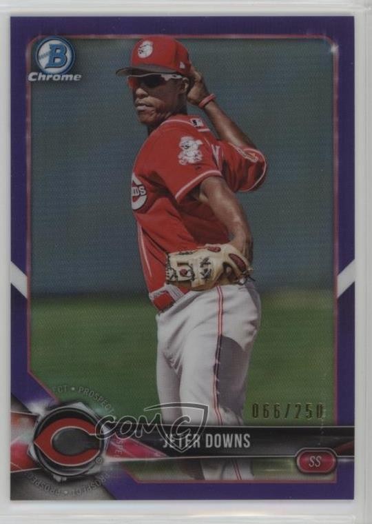 2018 Bowman Chrome Prospects Purple Refractor /250 Jeter Downs #BCP171 2k3