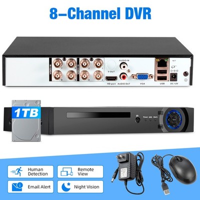 Retail Shop CCTV 6-in-1 8CH 5MP H.265+ XVR DVR Preinstalled 1TB Internal HDD