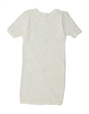 VINTAGE Womens Short Sleeve Beach Basic Dress UK 4 XS White AO11