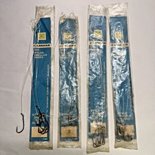 Lot of 20 Vintage Kassnar Nylon Snelled Aberdeen Hooks Size 2