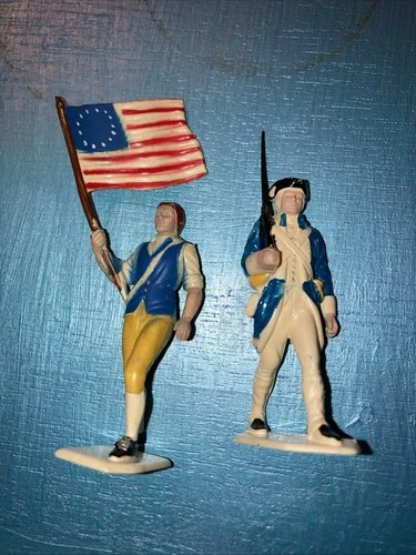 Vintage Marx Warriors of the World 2 Figure Revolutionary Soldiers Germany (4)