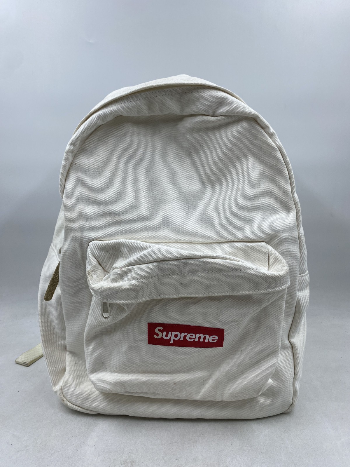 Supreme White Canvas Backpack - image 1