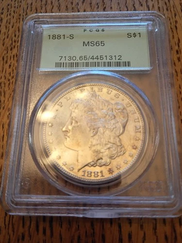 1881-S Morgan Dollar, PCGS Certified MS-65, Green Label