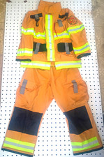 Handmade Firefighter Costume Complete Outfit Jacket Pants Reflective Tan M