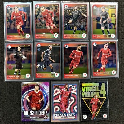 2024-25 Topps Merlin Chrome Liverpool FC Full Base/Insert Set 11 Cards Bulk Lot