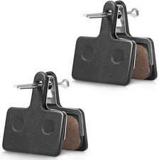 2 Pairs Bike Brake Pads - Semi-Metallic Disc Brake Pads Compatible with Shimano