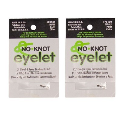 TWO packs of Kipper No Knot Eyelets - connect leader to fly line - Small Size